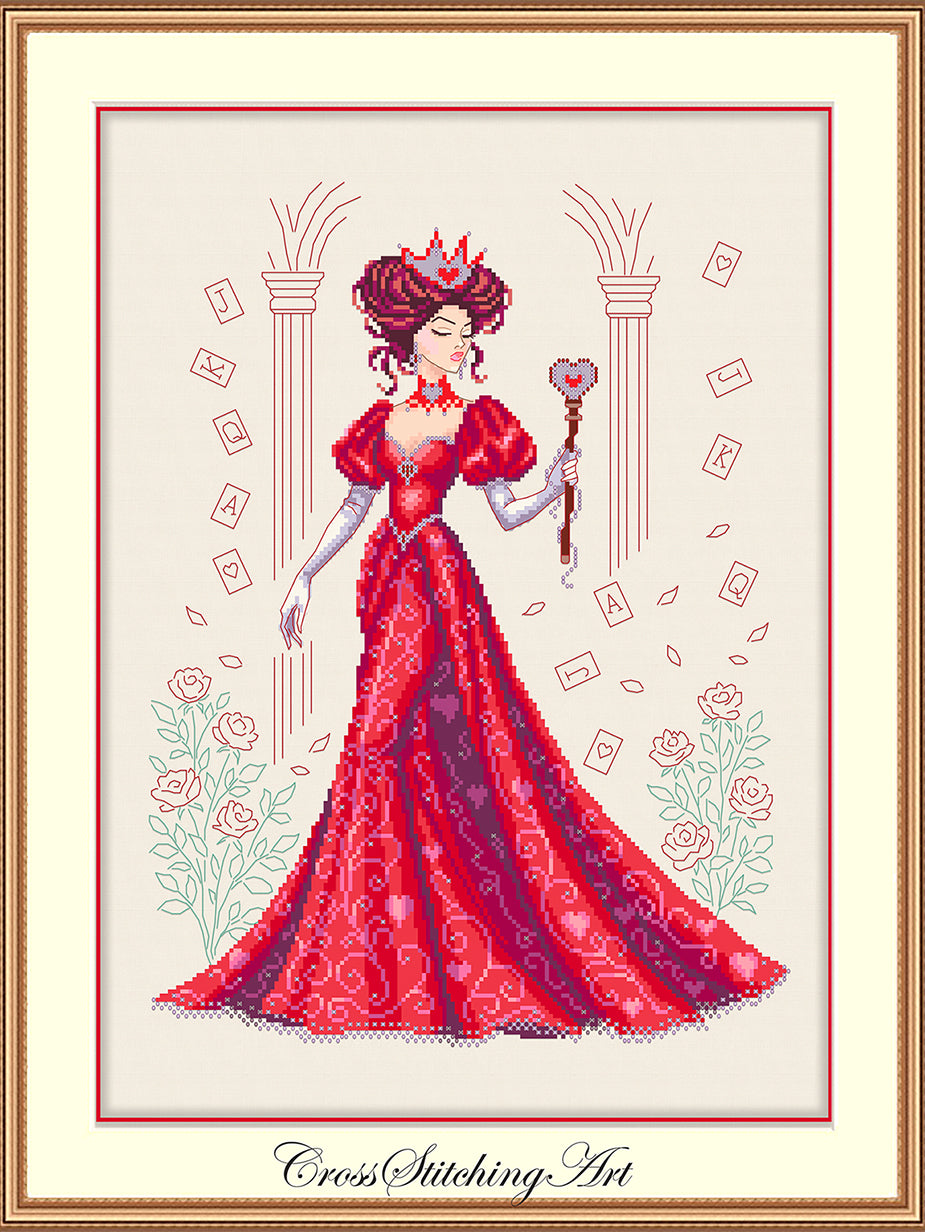 Reina, Queen of Hearts – Cross Stitching Art